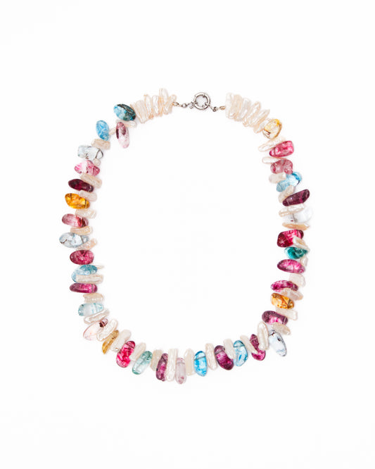 MULTI COLOURED STONES CHOKER