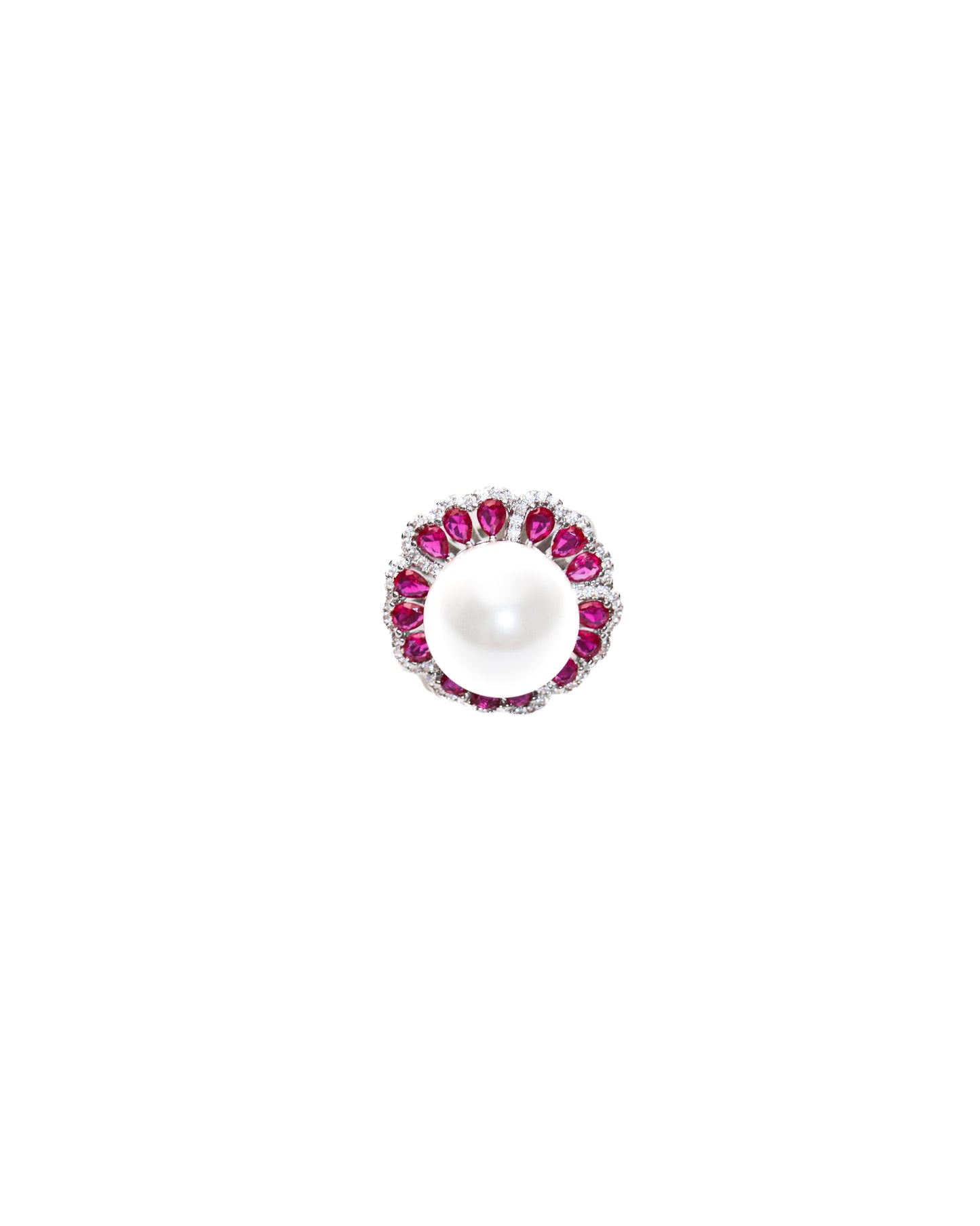 PINK HALO PEARL COCKTAIL RING