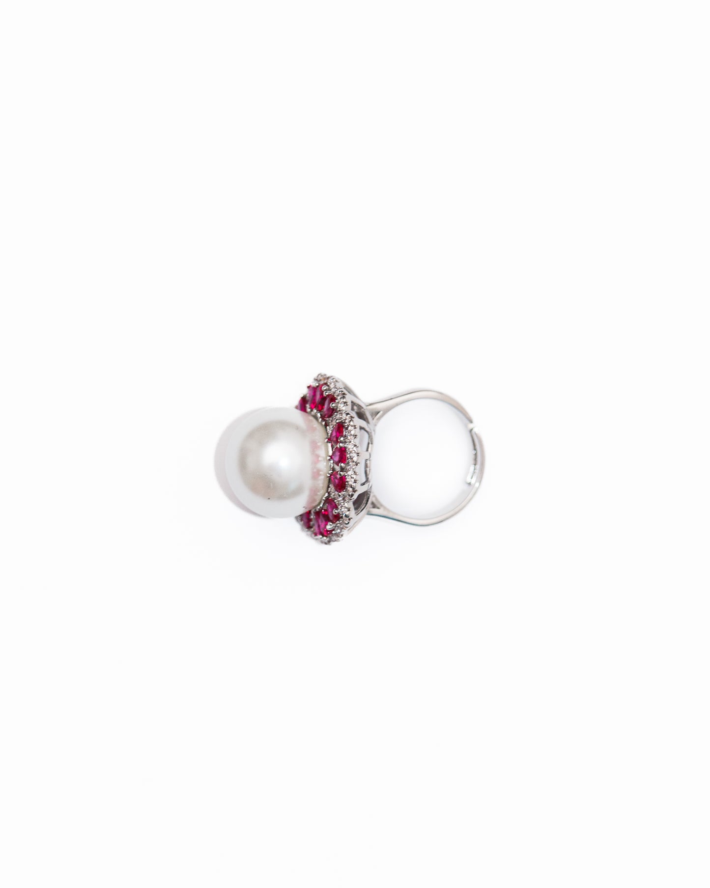 PINK HALO PEARL COCKTAIL RING