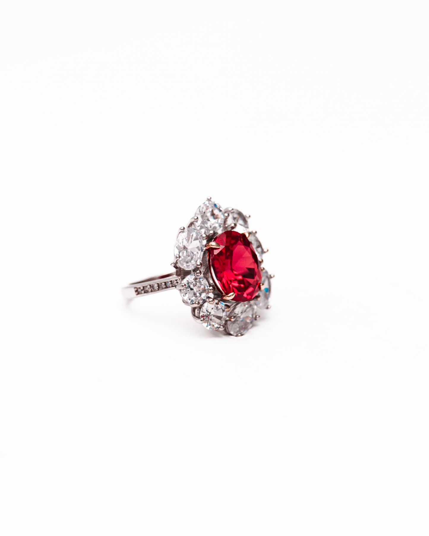 RED HALO COCKTAIL RING