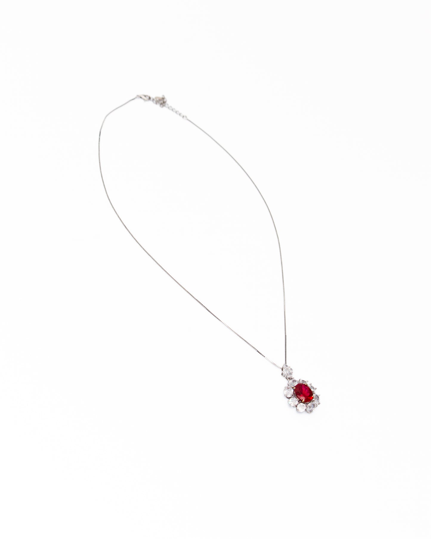 RED HALO STUD PENDANT