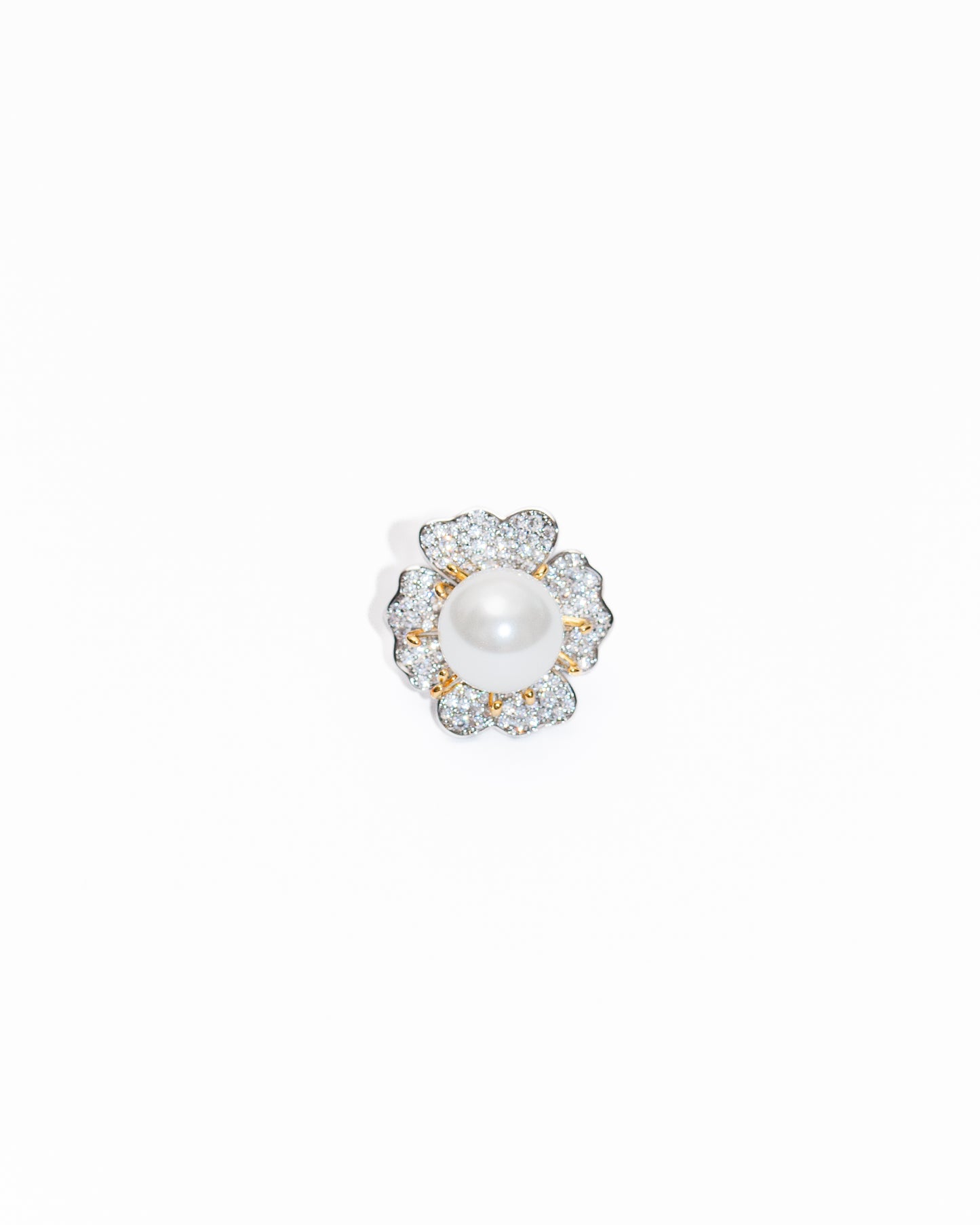 BEJEWELLED WHITE PEARL COCKTAIL RING