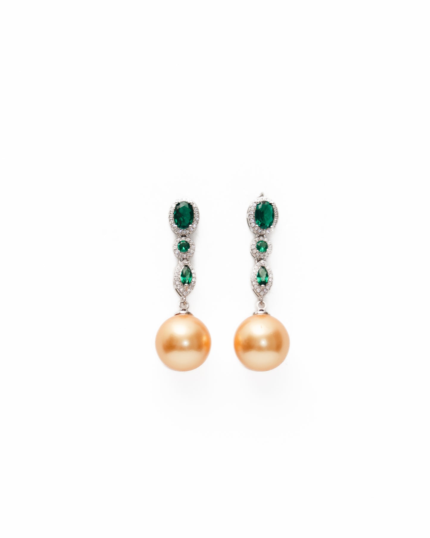 DARK GOLDEN PEARL DROP EARRINGS