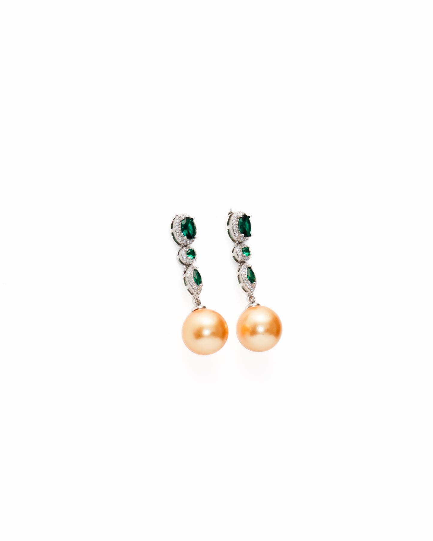 DARK GOLDEN PEARL DROP EARRINGS