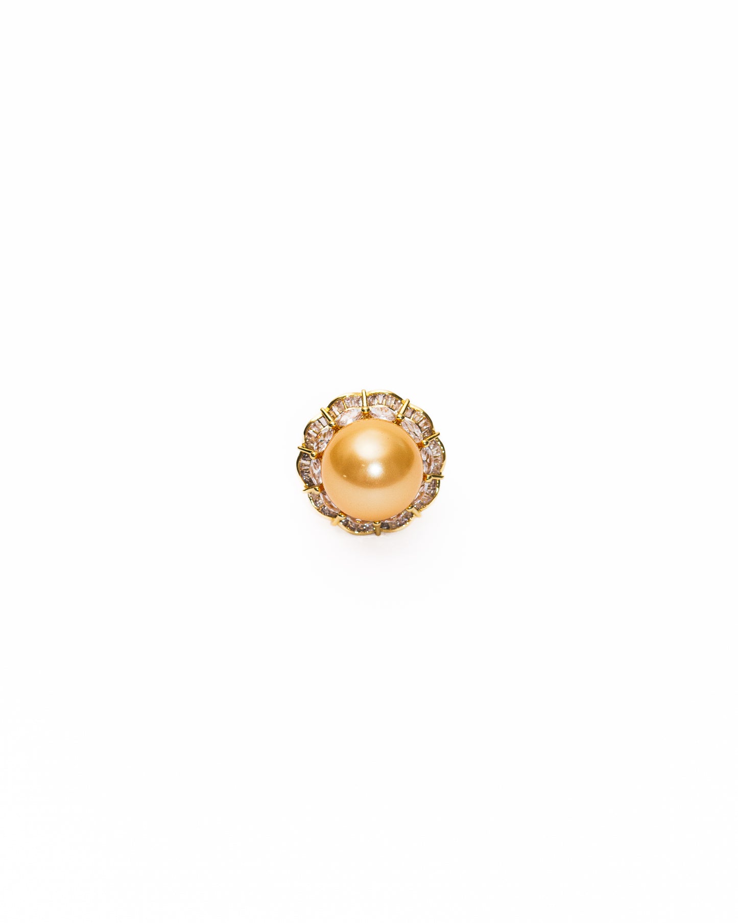 DARK GOLDEN PEARL COCKTAIL RING