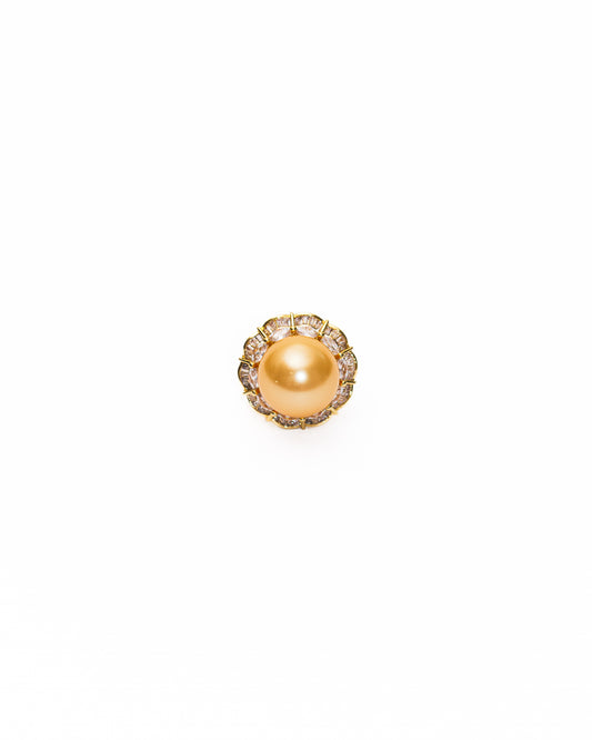 DARK GOLDEN PEARL COCKTAIL RING