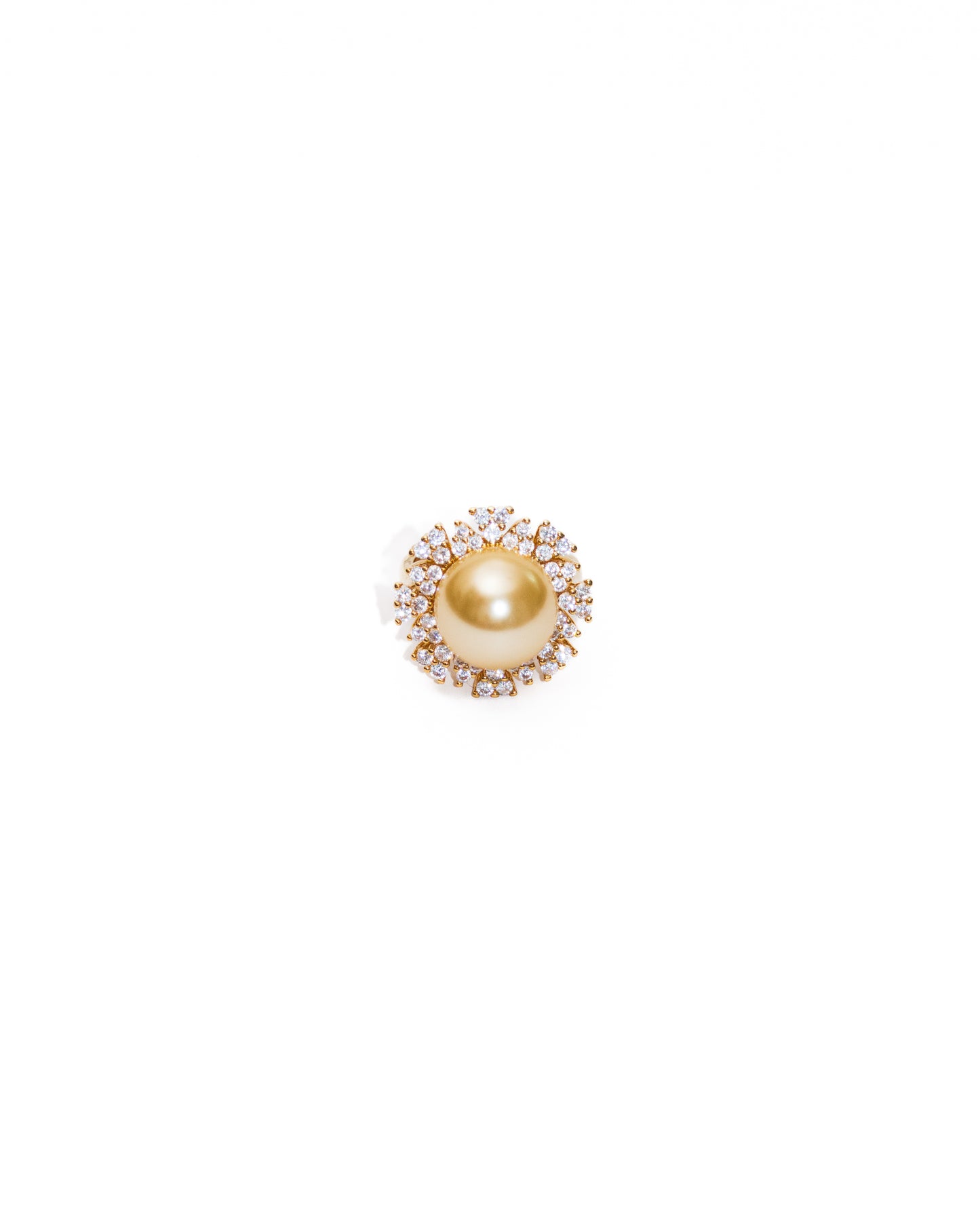 GOLDEN PEARL HALO RING