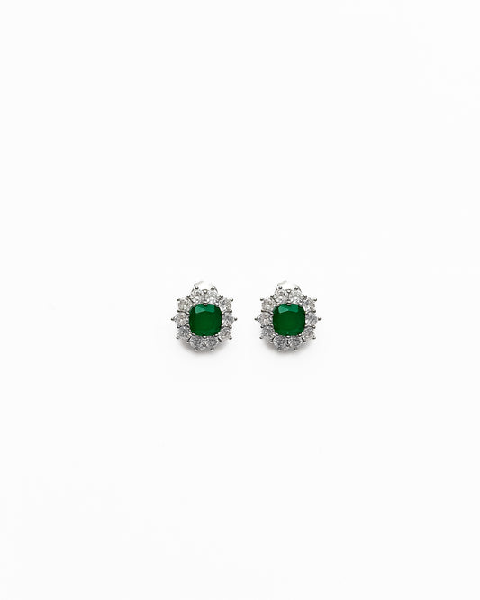 TAJ GREEN HALO EARRINGS