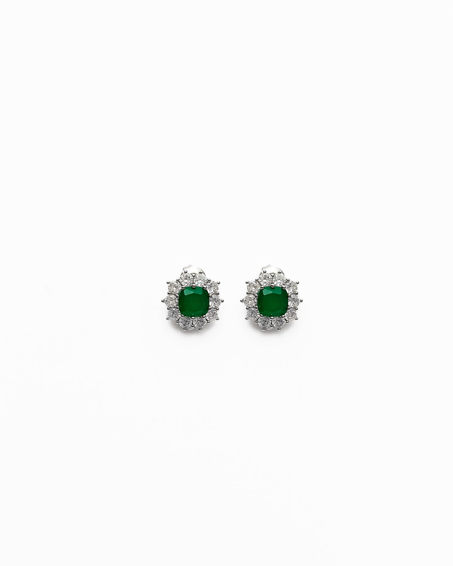 TAJ GREEN HALO EARRINGS