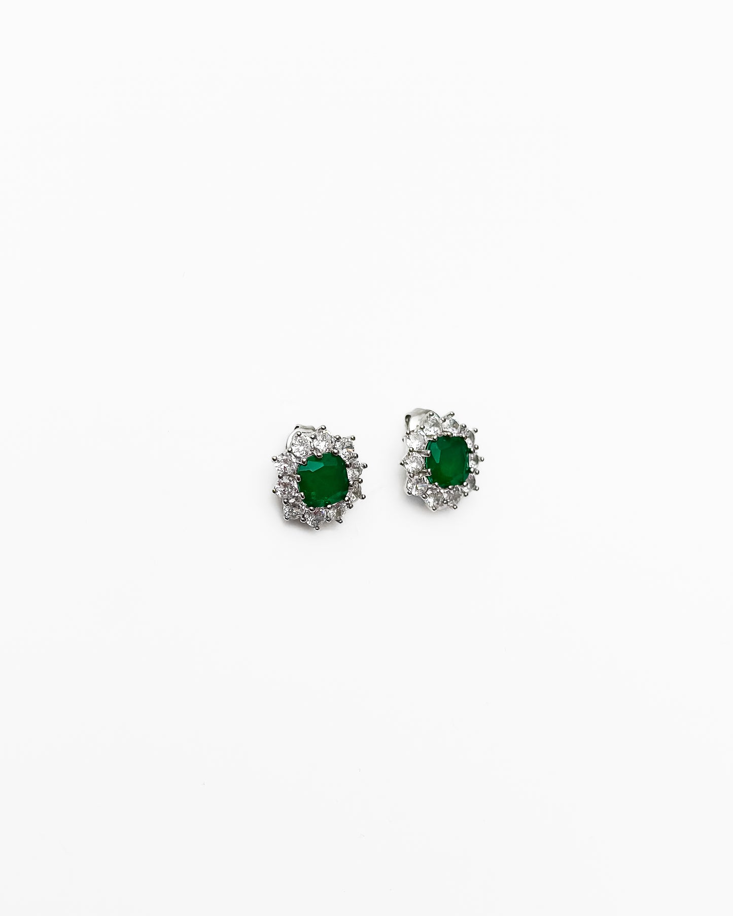 TAJ GREEN HALO EARRINGS