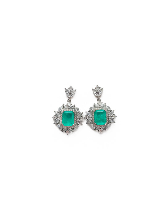 TURQUOISE BEJEWELLED DROP EARRINGS