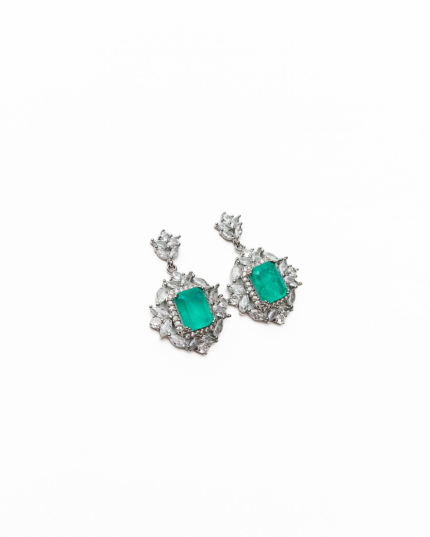 TURQUOISE BEJEWELLED DROP EARRINGS