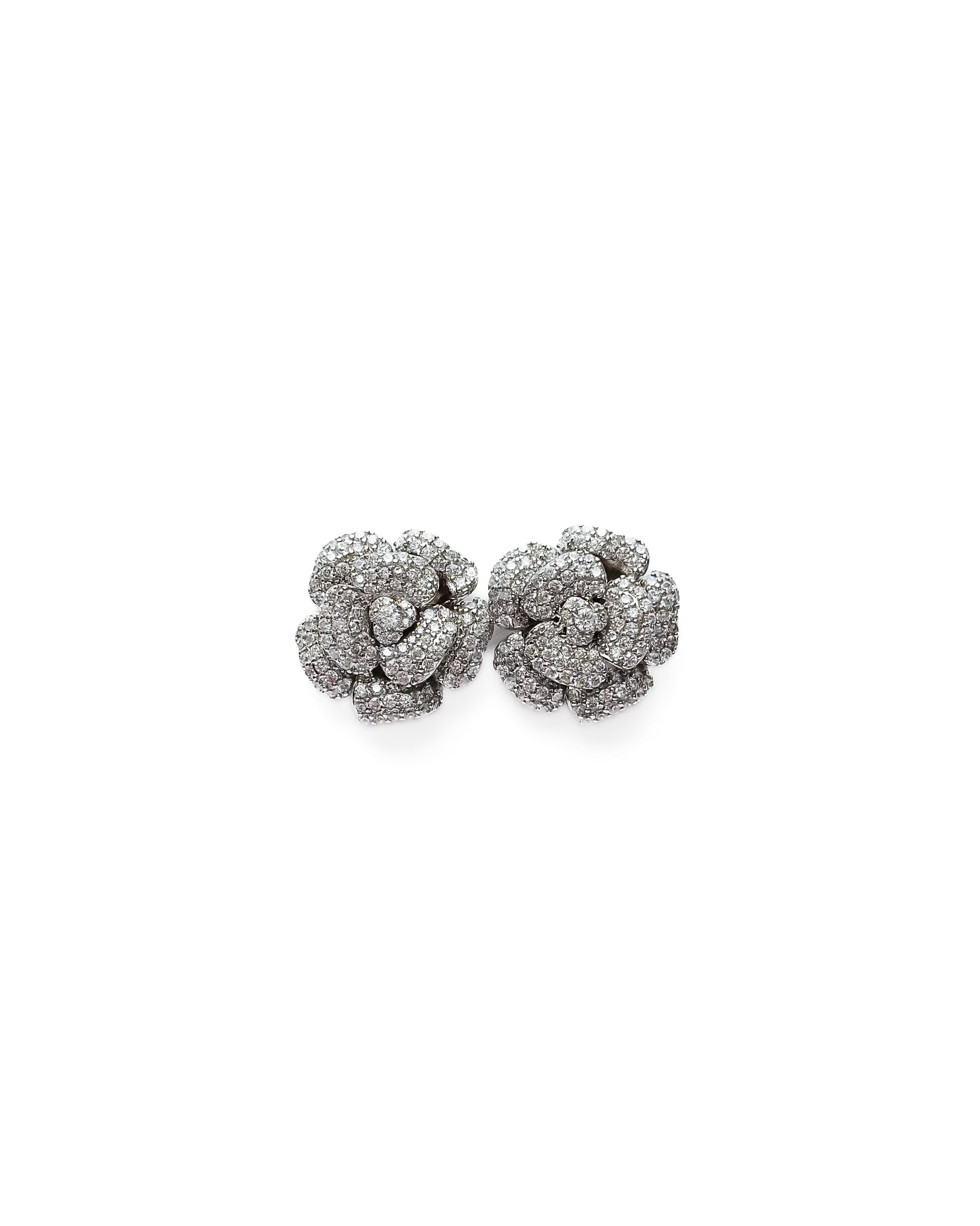 FLORAL PAVE SET EARRINGS