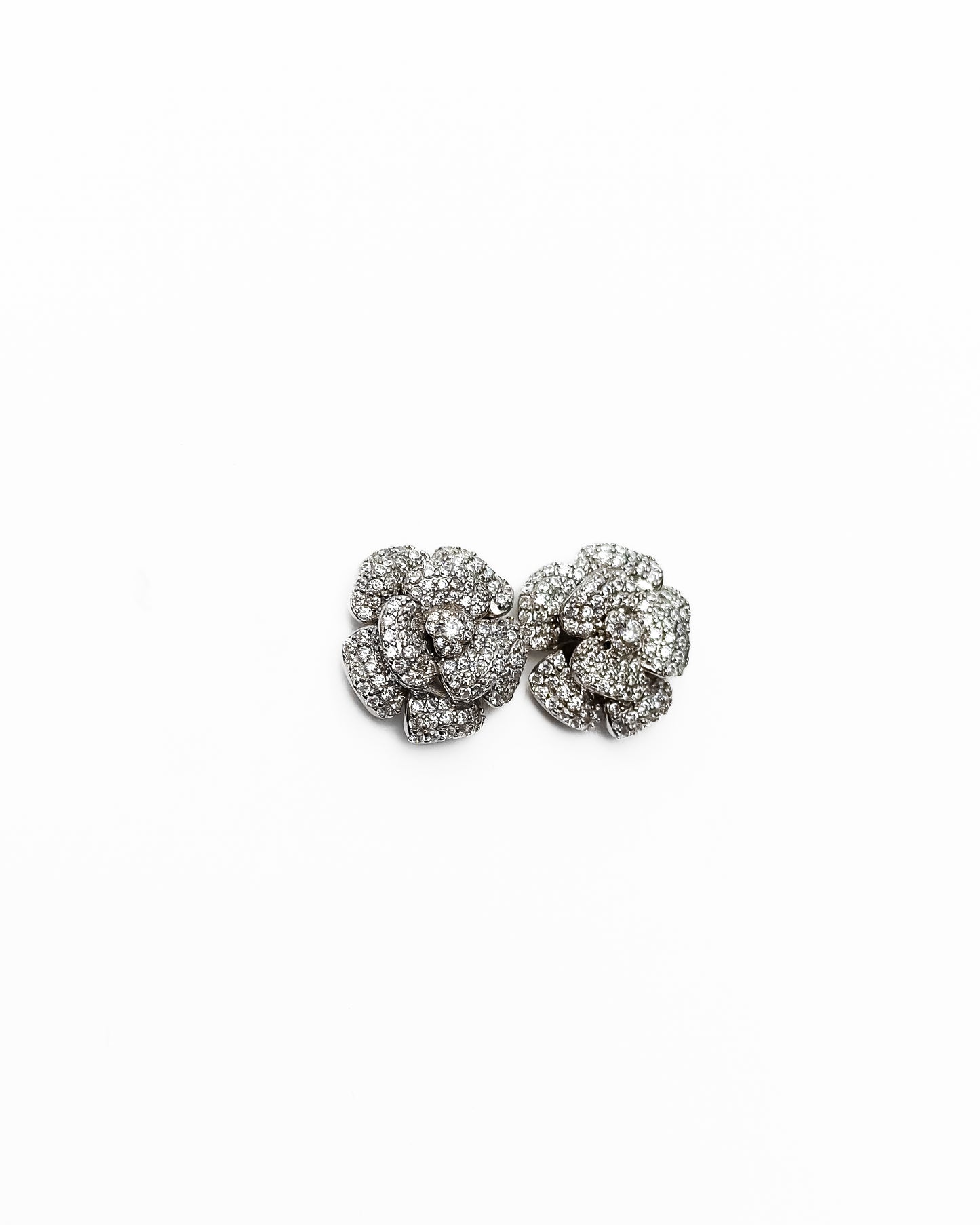 FLORAL PAVE SET EARRINGS