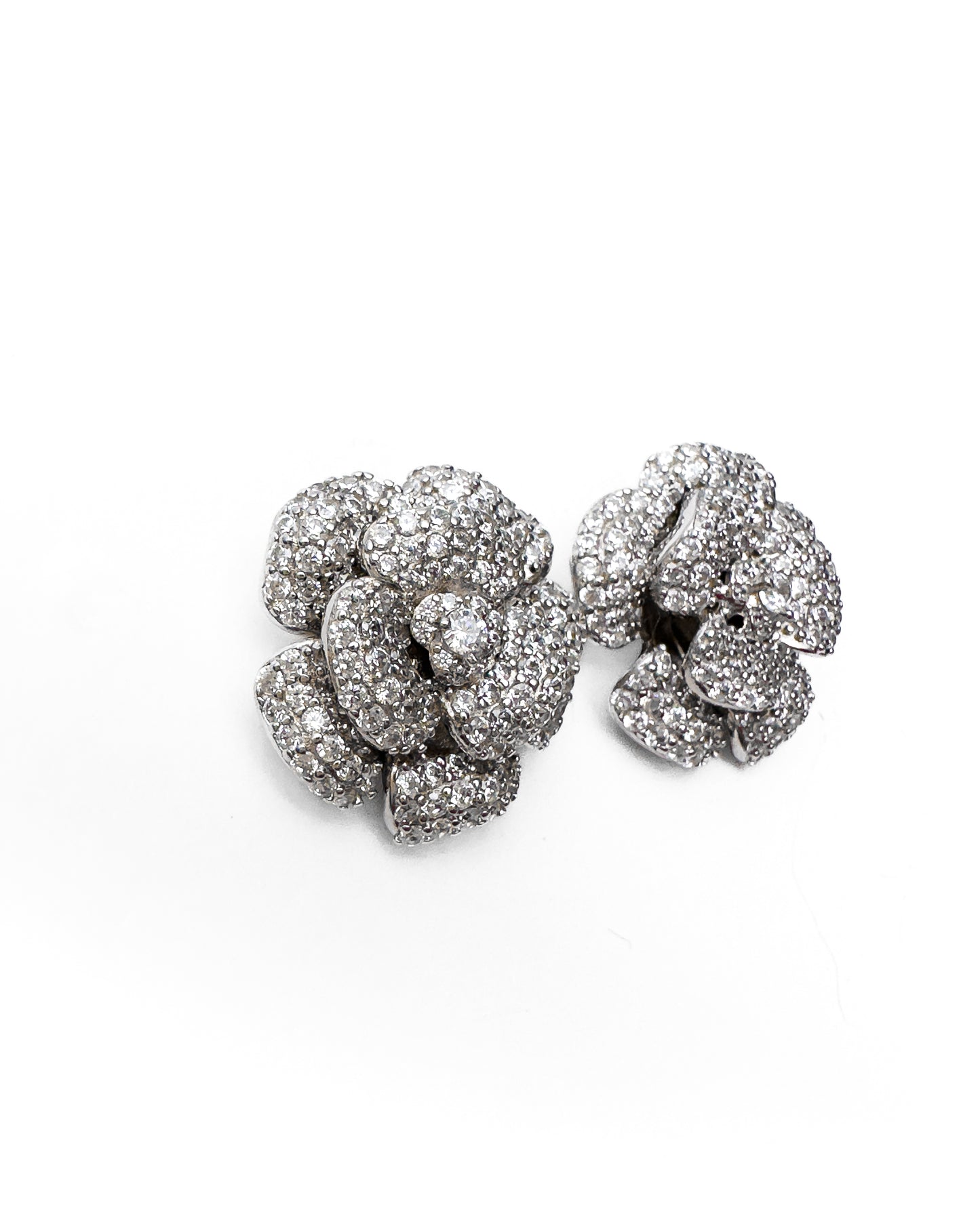 FLORAL PAVE SET EARRINGS