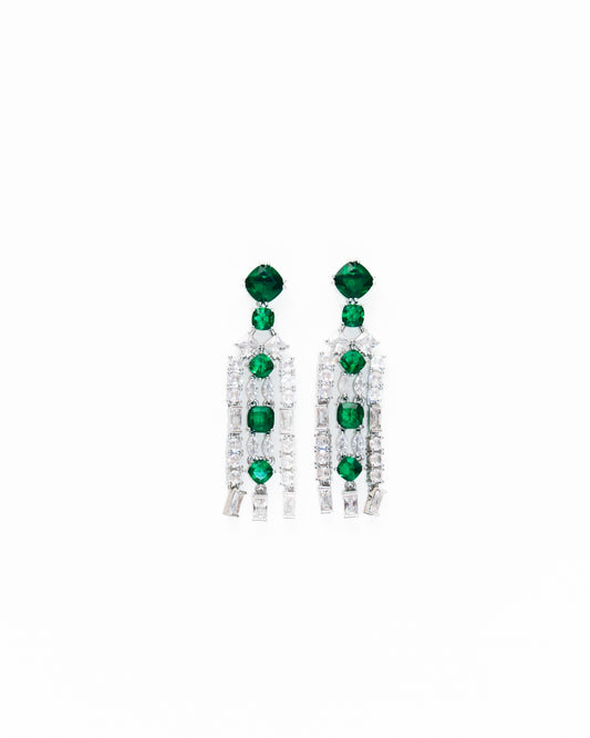 HELIO GREEN TASSEL EARRINGS