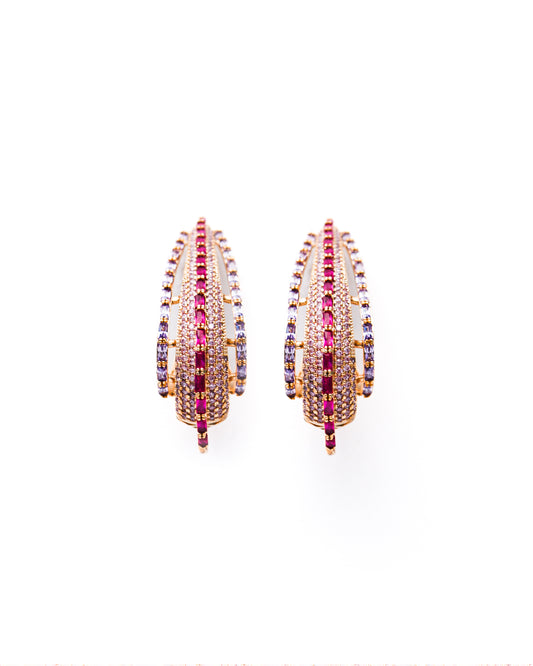 BAGUETTE PAVE SET EARRINGS