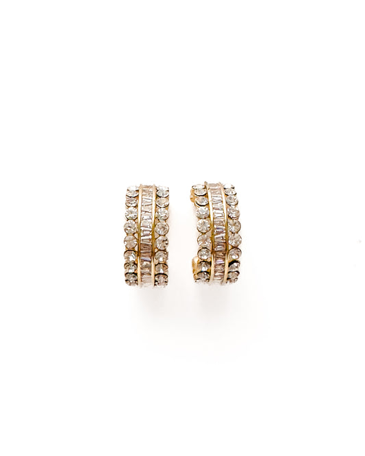 PAVE SET HOOP EARRINGS